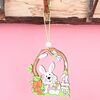 5 confezioni di ciondoli in legno di Pasqua, elementi decorativi per l'atmosfera festiva (prendi il piccolo coniglio fiorito)