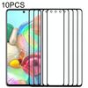 Per Samsung Galaxy A71 10 pezzi Lente in vetro esterno per schermo anteriore (nero)