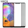 Per Samsung Galaxy A31 10 pezzi Lente in vetro esterno per schermo anteriore (nero)