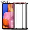 Per Samsung Galaxy A20s 10 pezzi Lente in vetro esterno per schermo anteriore (nero)