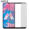 Per Samsung Galaxy A40s 10 pezzi Lente in vetro esterno per schermo frontale (nero)