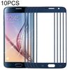 Per Samsung Galaxy S6 / G920F 10 pezzi Lente in vetro esterno per schermo frontale (blu scuro)