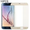 Per Samsung Galaxy S6 / G920F 10 pezzi Lente in vetro esterno per schermo frontale (oro)
