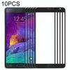Per Samsung Galaxy Note 4 / N910 10 pezzi Lente in vetro esterno per schermo frontale (nero)