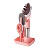 Cucina Brush Pan Sport Pan è in grado di aggiungere spazzola per la spazzola in spugna detergente Pennello per la pulizia della maniglia lunga (rosa)