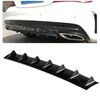 Diffusore labbro paraurti posteriore universale per auto 7 stile pinna di squalo ABS nero, dimensioni: 85,0x18,0x5,0 cm