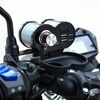 Accendisigari con caricatore USB doppio in lega di alluminio per moto portatile (grigio)
