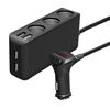 6.8A 80W Guscio in plastica 3 prese in 1 presa accendisigari per auto caricabatteria per auto con 4 porte USB e un interruttore di controllo (nero)