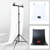 70x200cm T-Shape Photo Studio Sfondo Supporto Supporto per sfondo Kit staffa per barra trasversale con 70x140 cm Fondali neri / bianchi