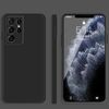 Per Samsung Galaxy S21 Ultra 5G Colore solido Imitazione liquido Silicone Silicone Dritto Custodia rigida Custodia rigida Custodia protettiva (nera)