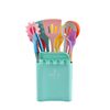 KU349 13 in 1 stoccaggio manico in legno canna manico in silicone utensili da cucina set antiaderente cucchiaino cucchiaio da cucina (colore)
