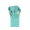 KU349 13 IN 1 STOCCAGGIO manico in legno a canna da cucina in silicone Set di cucchiaino antiaderente Cucchiaino antiaderente Cucchiaino da cucina (verde intenso)