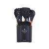 KU349 13 in 1 stoccaggio a canna con manico in legno in silicone set da cucina in silicone set antiaderente cucchiaino cucchiaio da cucina (nero)