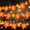 6m 40 LED ACLE Pumpkin Lantern Lantern Light Lights Halloween Gardensgiving Garden Party Room Decorazione luci (luce calda)