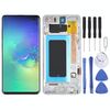 Schermo LCD Super AMOLED originale per Samsung Galaxy S10+ Digitizer Assemblaggio completo con cornice (argento)