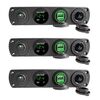 3 PC Switch di combinazione a 4 buche Dual Dual USB 4.2A Tappo di alimentazione con voltmetro (luce verde)