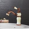 Rubinetto per acqua calda e fredda con bacino rotante a 360 gradi in rame placcato oro, colore: oro rosa con zirconio zaffiro