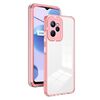 Per Realme C35 3 in 1 Custodia per telefono con cornice per PC a colori TPU trasparente (rosa)