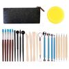 Kit di attrezzi per ceramica in argilla con penna in silicone con coltello intagliato da 25 pezzi/set