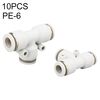 PE-6 LAIZE Connettore pneumatico a raccordo rapido a T tipo T PE da 10 pezzi