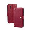 Per Alcatel 1 Ultra idewei Custodia in pelle con texture retrò (rossa)