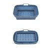 Teglia da forno in silicone resistente alle alte temperature con tappetino per griglia per friggitrice ad aria, specificazione: punto rettangolare blu scuro