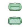 Teglia da forno in silicone resistente alle alte temperature con tappetino per griglia per friggitrice ad aria, specificazione: punto rettangolare verde