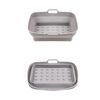Teglia da forno in silicone resistente alle alte temperature con tappetino per griglia per friggitrice ad aria, specificazione: punto rettangolare grigio