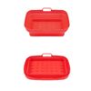 Teglia da forno in silicone resistente alle alte temperature con tappetino per griglia per friggitrice ad aria, specificazione: punto rettangolare rosso