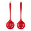 2 pentole in silicone antiaderenti resistenti alle alte temperature, stile: cucchiaio per perdite (rosso)