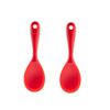2 pentole in silicone antiaderenti resistenti alle alte temperature, stile: cucchiaio di riso (rosso)