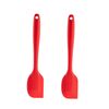2 pentole in silicone antiaderenti resistenti alle alte temperature, stile: raschiare (rosso)