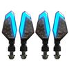 MK-236 4pcs 22LED moto V linea due colori luce di svolta segnale angolo luce (giallo blu)