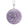 Ciondolo decorativo per specchietto retrovisore con sfera di cristallo con diamanti per auto (viola)