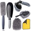 6pcs/Set Guanti per spolverare la spazzola per pneumatici Set di spazzole per la pulizia dell'auto (modello B)