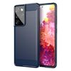 Per Samsung Galaxy S21 Custodia per cellulare TPU in fibra di carbonio con trama ultra spazzolata (blu)