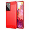 Per Samsung Galaxy S21 Custodia per telefono TPU in fibra di carbonio con trama ultra spazzolata (rosso)
