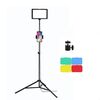 6 pollici 3200-5500K Luce di riempimento dal vivo a pannello piatto per fotografia a temperatura a tre colori, specifiche: staffa da 2,1 m