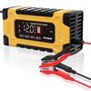 FOXSUR 12V / 24V / 10A Batteria per auto / moto Riparazione intelligente Caricabatteria al piombo-acido (spina europea gialla)