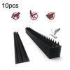 10 pezzi SK419 Linea di apparecchiature elettriche Spina anti-uccello Tetto Gronda Guida Recinzione per uccelli Spina per uccelli elettrica antifurto (nero)
