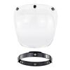 Lente antivento a tre pulsanti per casco moto con staffa (trasparente)