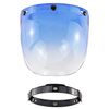 Lente antivento a tre pulsanti per casco moto con staffa (blu sfumato)