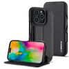 LC.IMEEKE Hon Ancient Series Custodia per telefono in pelle flip per iPhone 15 (nero)