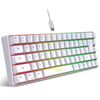 HXSJ V200 Tastiera meccanica retroilluminata RGB cablata 68 copritasti, lunghezza cavo: 1,7 m (bianco)
