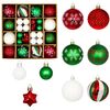 44 pezzi/set 3-6 cm palla di Natale dipinta con ciondolo ornamenti elettrolitici, colore: rosso verde bianco
