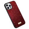 Per iPhone 15 Pro SULADA Glittery PC + TPU + Custodia per telefono in pelle fatta a mano (Rosso)