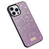Per iPhone 15 Pro SULADA PC scintillante + TPU + custodia per telefono in pelle fatta a mano (viola)