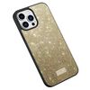 Per iPhone 15 Pro SULADA PC scintillante + TPU + custodia per telefono in pelle fatta a mano (oro)