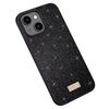 Per iPhone 15 SULADA PC scintillante + TPU + custodia per telefono in pelle fatta a mano (nera)