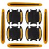 8 pezzi/set Maniglia per portiera dell'auto Specchietto retrovisore Adesivo riflettente protettivo di avvertimento di sicurezza, Colore: giallo